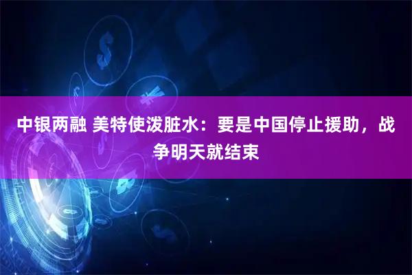 中银两融 美特使泼脏水：要是中国停止援助，战争明天就结束