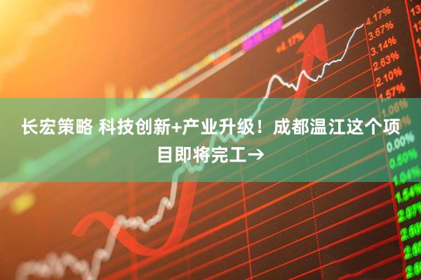 长宏策略 科技创新+产业升级！成都温江这个项目即将完工→