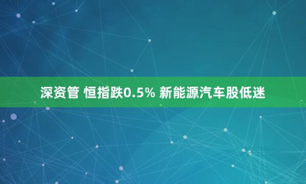 深资管 恒指跌0.5% 新能源汽车股低迷