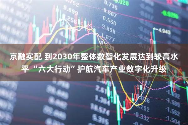 京融实配 到2030年整体数智化发展达到较高水平 “六大行动”护航汽车产业数字化升级